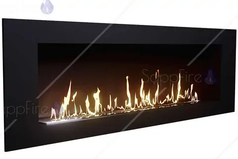 Встраиваемый биокамин Mercury BLACK со стемалитом 650х1500х180 мм